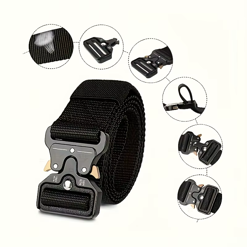 Ceinture décontractée pour hommes avec boucle en plastique réglable