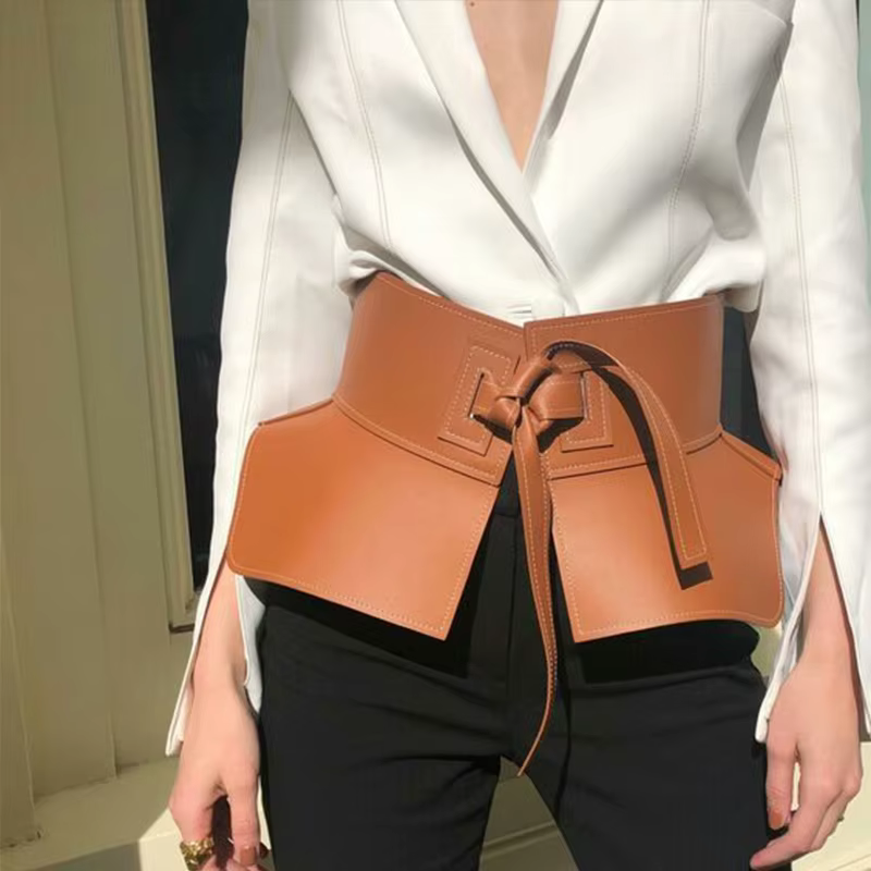Ceinture large à lacets pour femmes