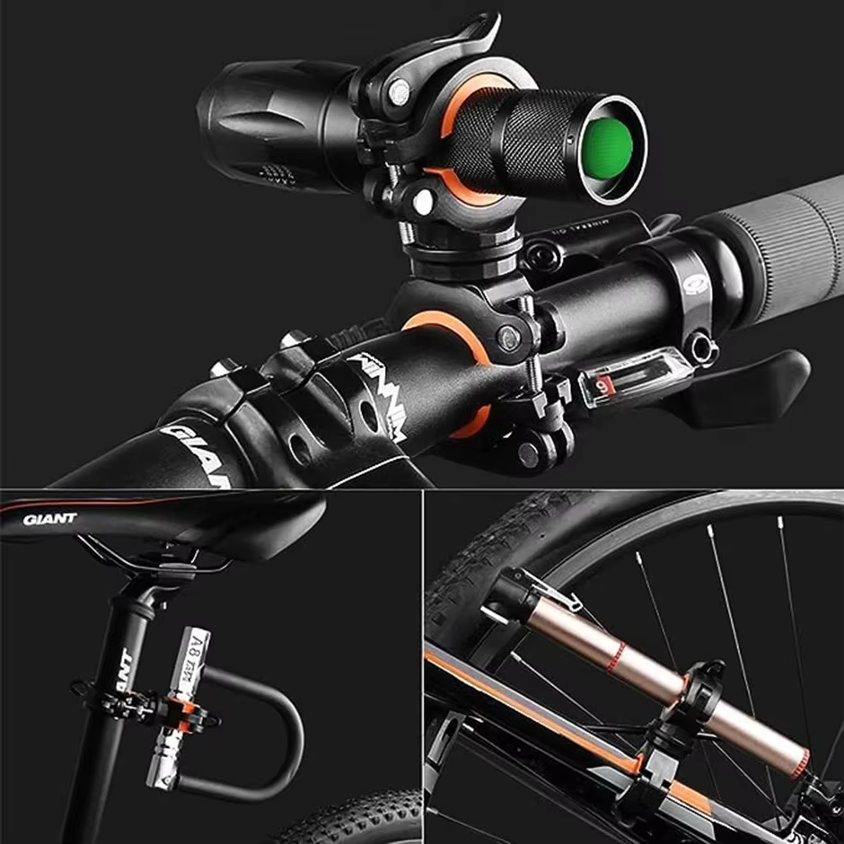 Support de lampe de vélo, support de lampe frontale pour la conduite nocturne, clip de fixation, accessoires de vélo de montagne