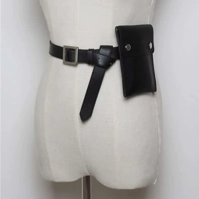 IEFB sangles toutes les mathématiques hommes femmes ceinture Mini-paquet nouvelle mode noir PU cuir ceintures vêtements accessoires multi-usages 9Y116