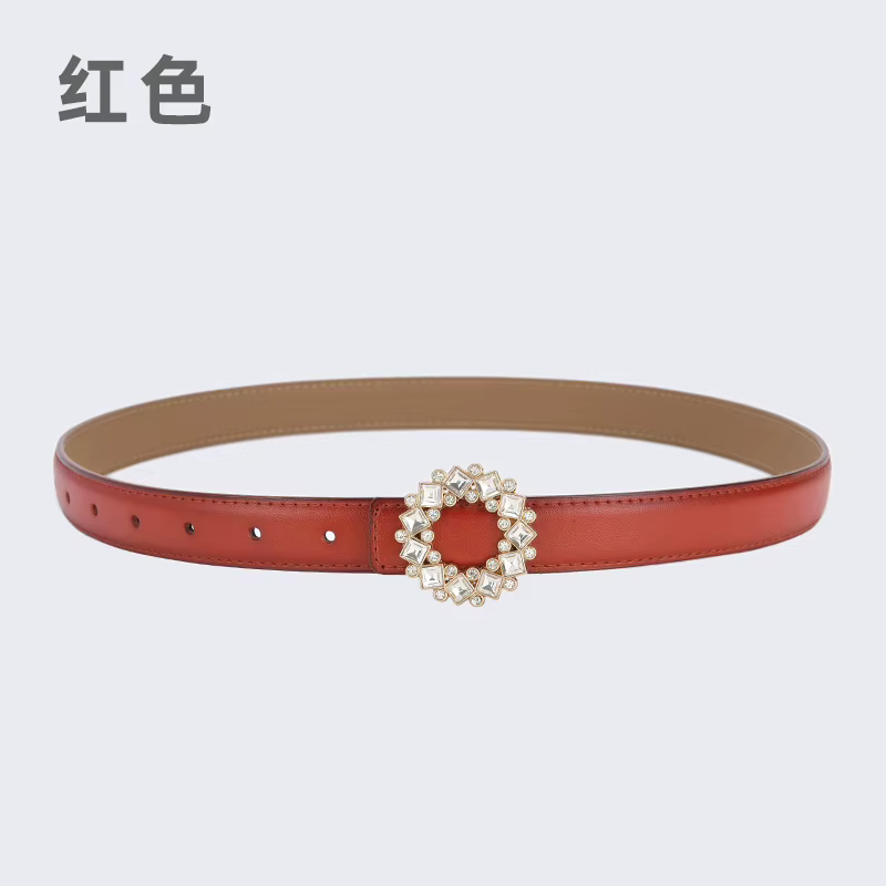 Ceinture fine pour femme incrustée de strass et de perles