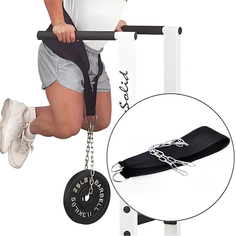 Ceinture de musculation épaisse avec chaîne pour haltères, fitness, bodybuilding, entraînement de force et tractions