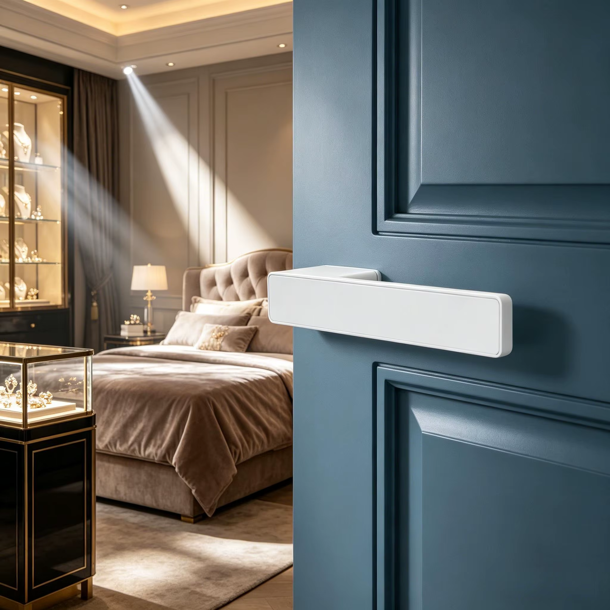 Serrure de porte domestique, au design élégant. Porte intérieure en bois pour chambre et bureau, avec serrure silencieuse, style européen, français, minimaliste, luxe léger
