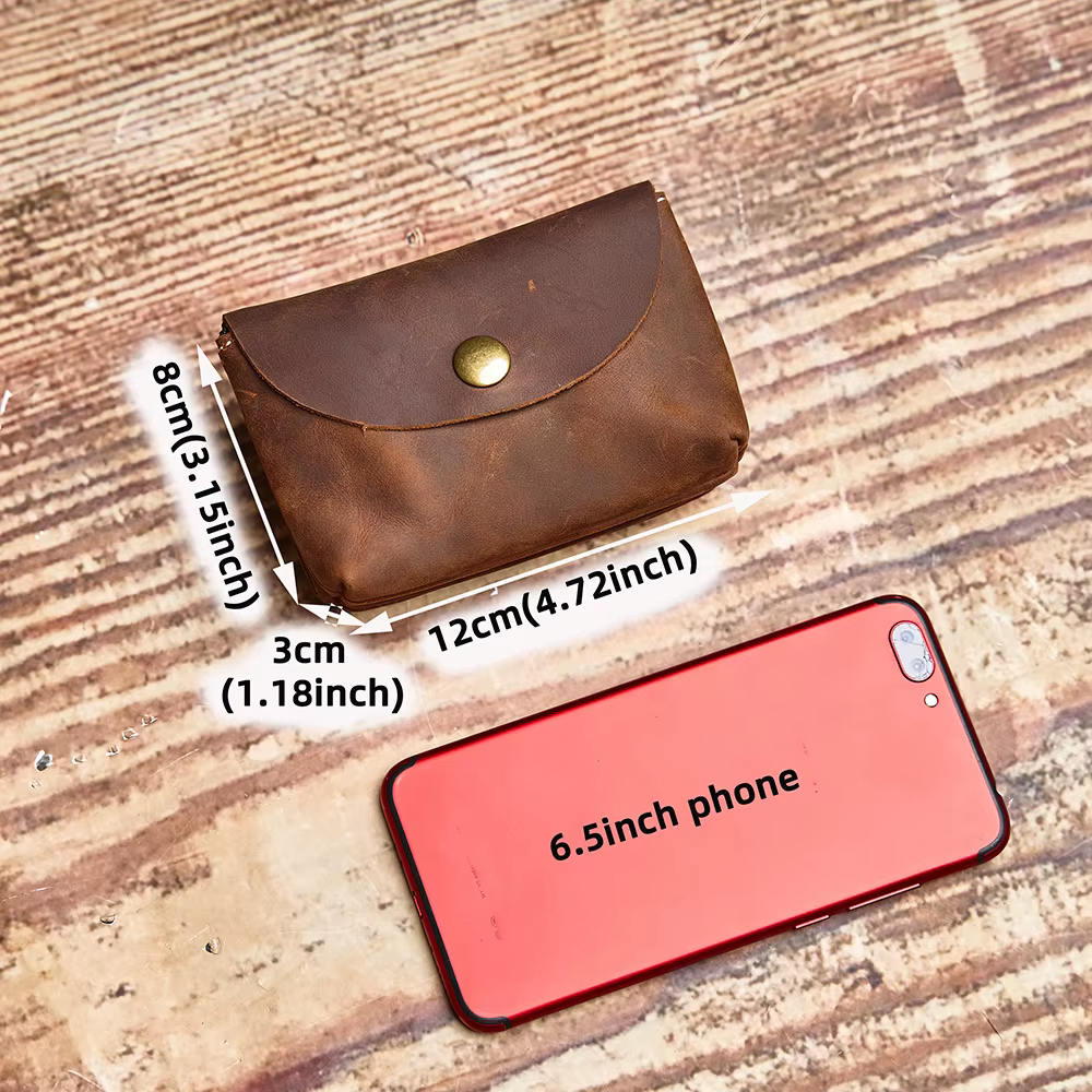 NUPUGOO – porte-monnaie rétro en cuir véritable pour hommes