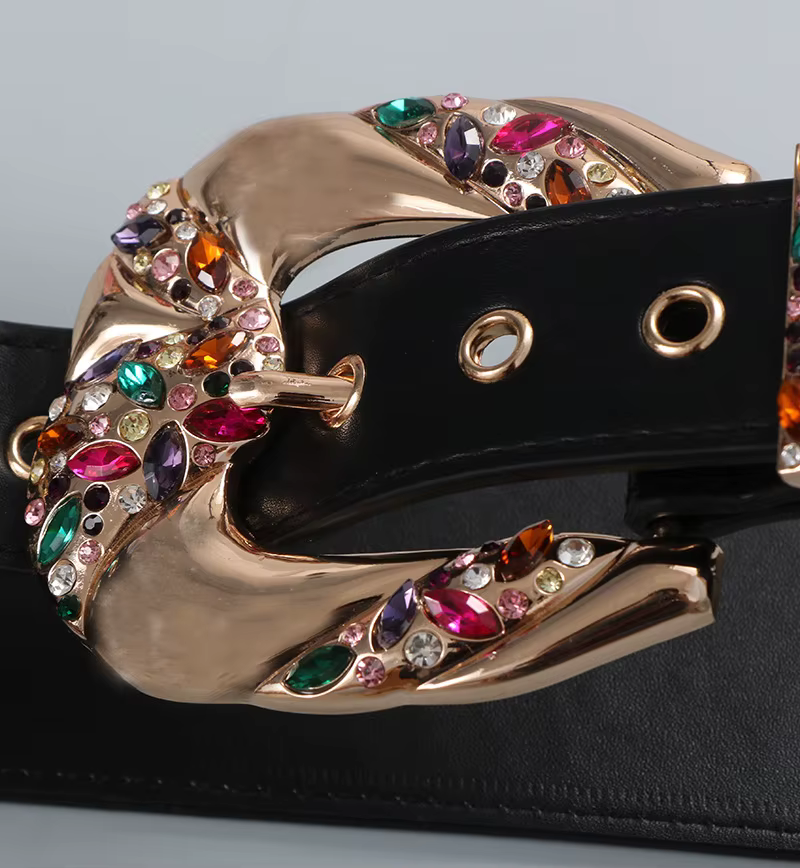 Ceinture large en cuir de luxe