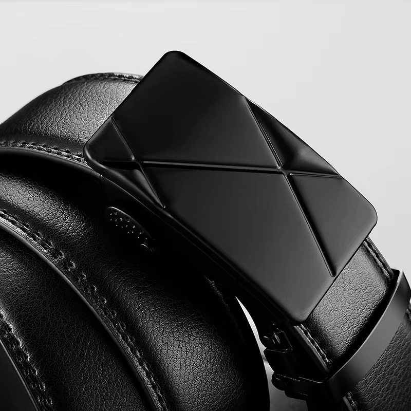 Ceinture en cuir PU noir pour hommes