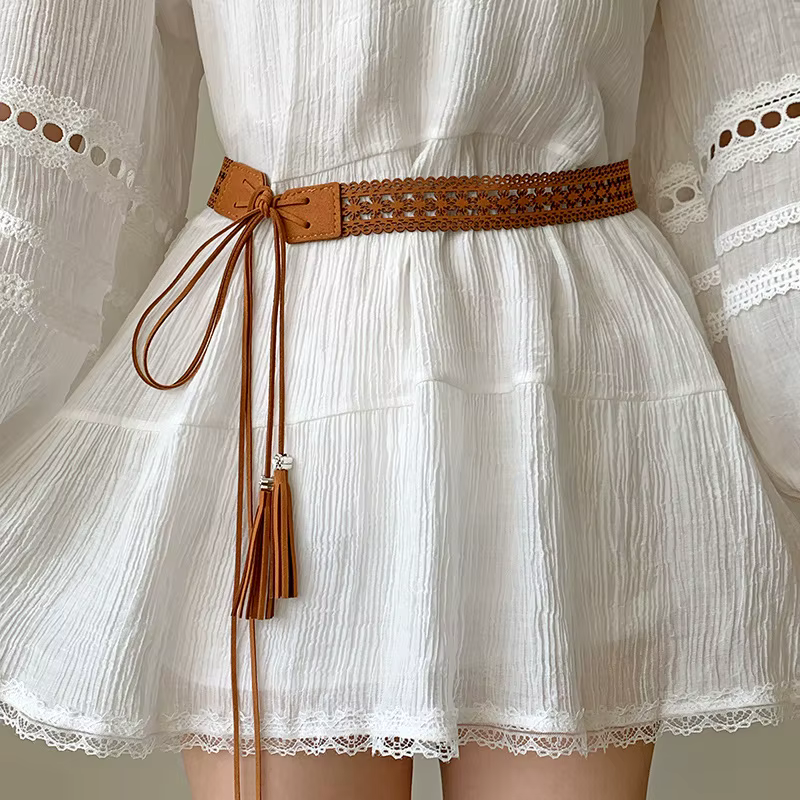 Ceinture large tressée pour femmes