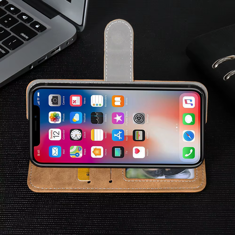 Portefeuille en cuir pour téléphone MyPhone N23 5G