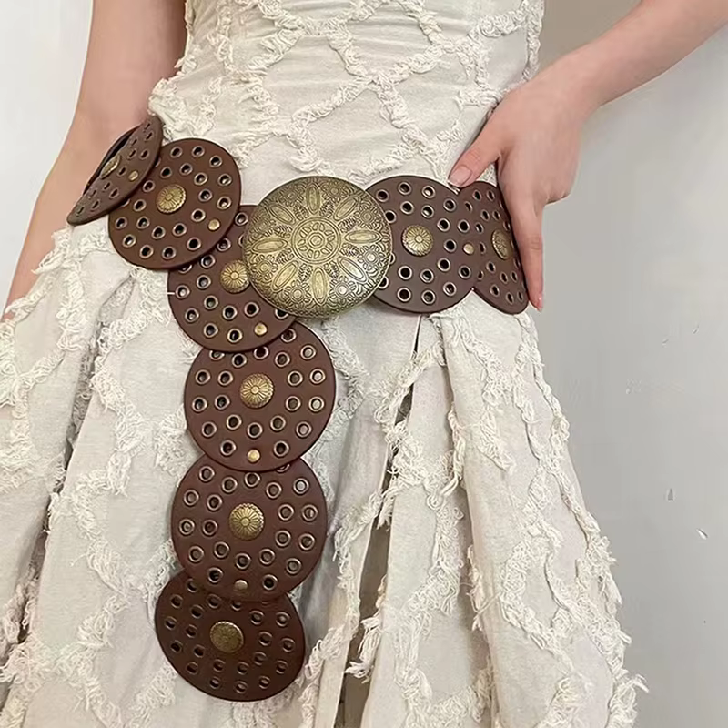 Ceinture en denim évidée pour femme