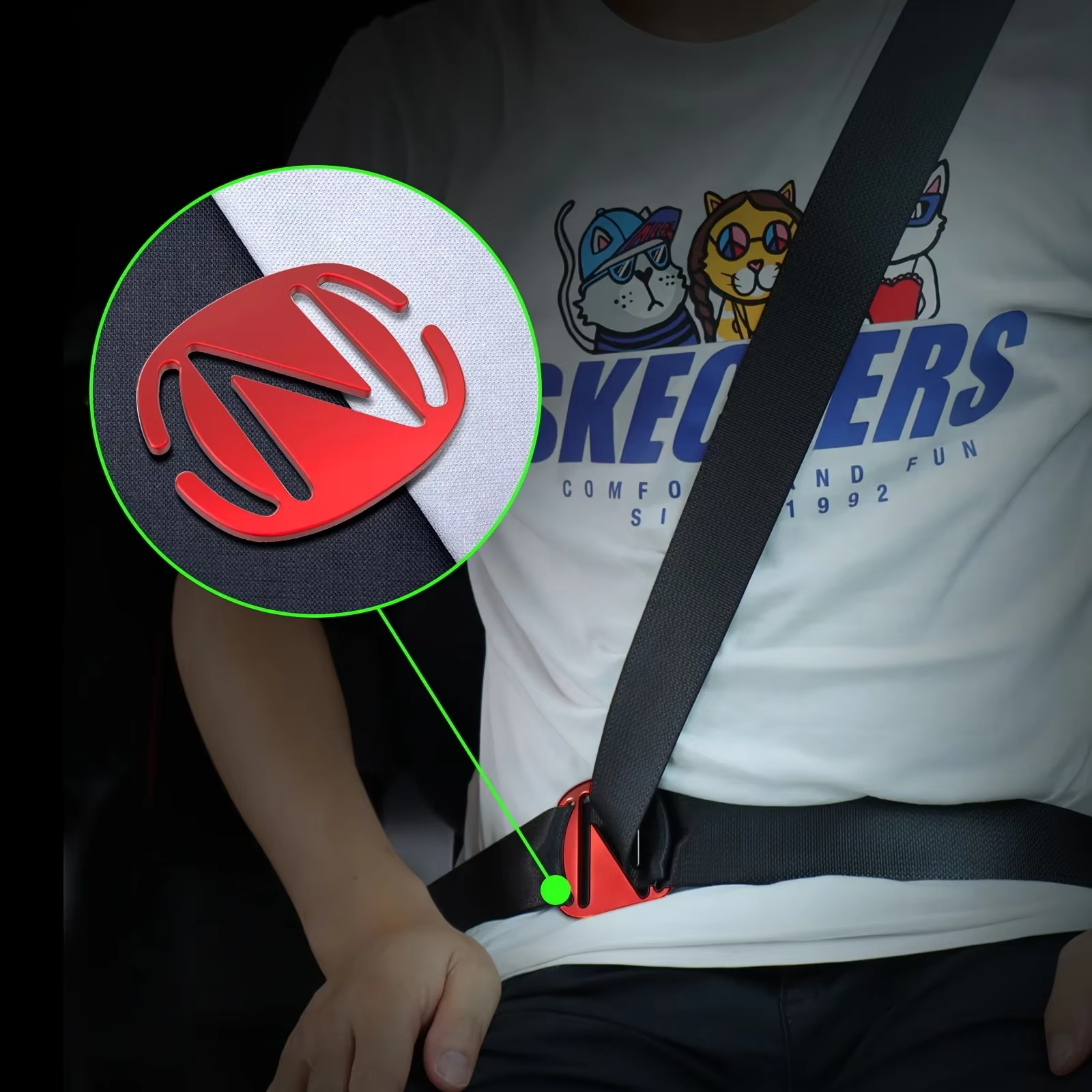 Ajusteur de ceinture de sécurité en métal, clips de ceinture de sécurité pour voitures, positionneur de sangle de cou lancé par le confort, universel, auto, 1 pièce