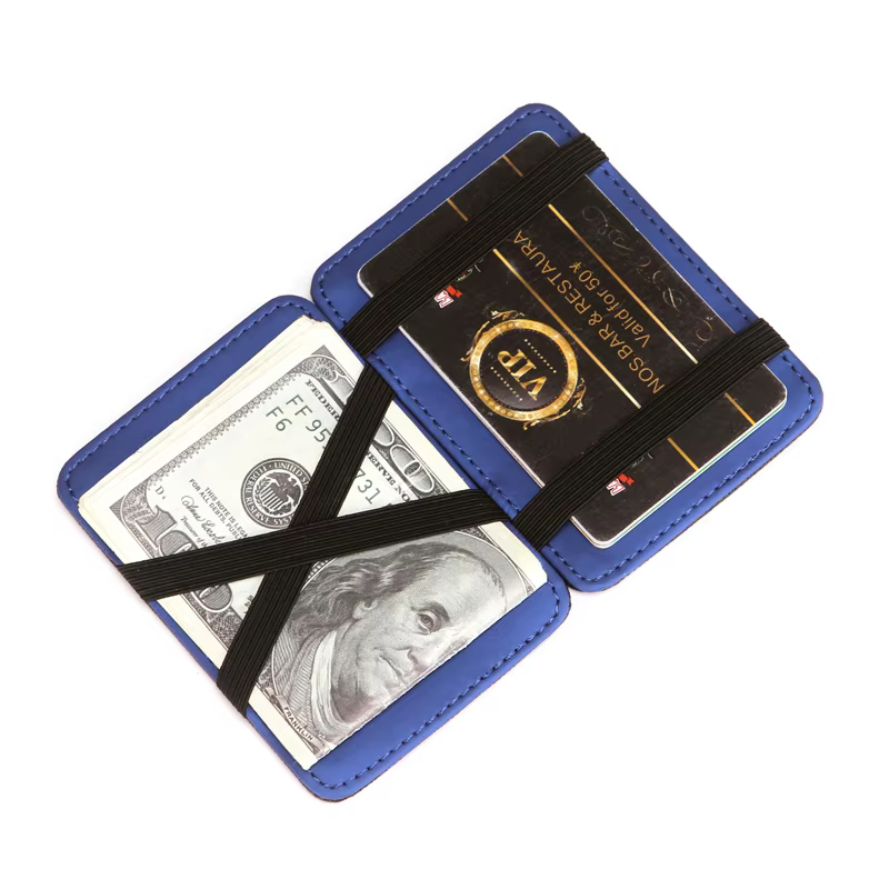Mini portefeuille fin pour hommes d'affaires, portefeuilles magiques en cuir PU, porte-carte de crédit