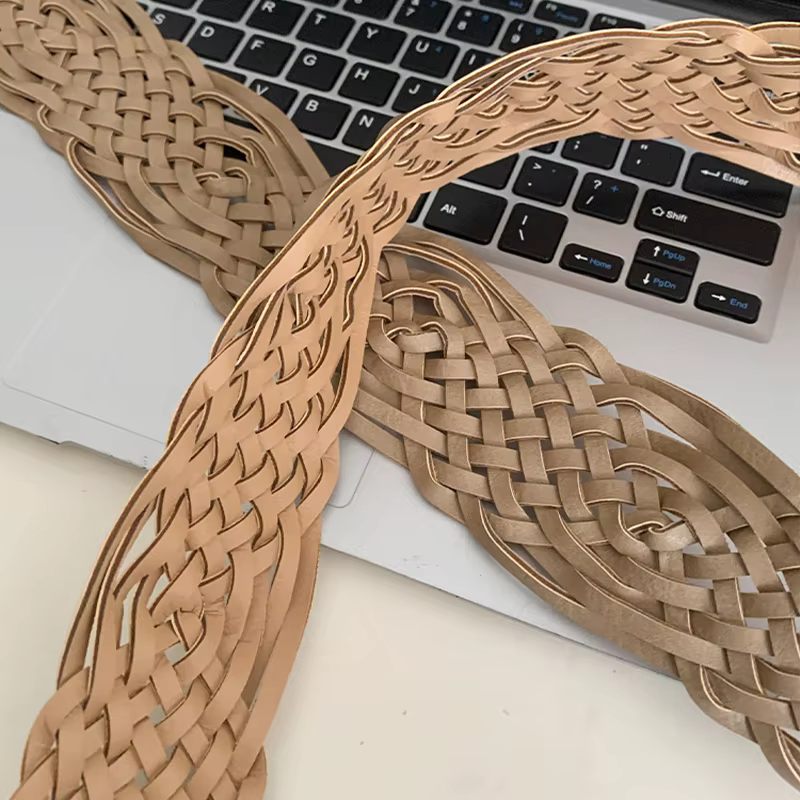 Ceinture large tissée bohème
