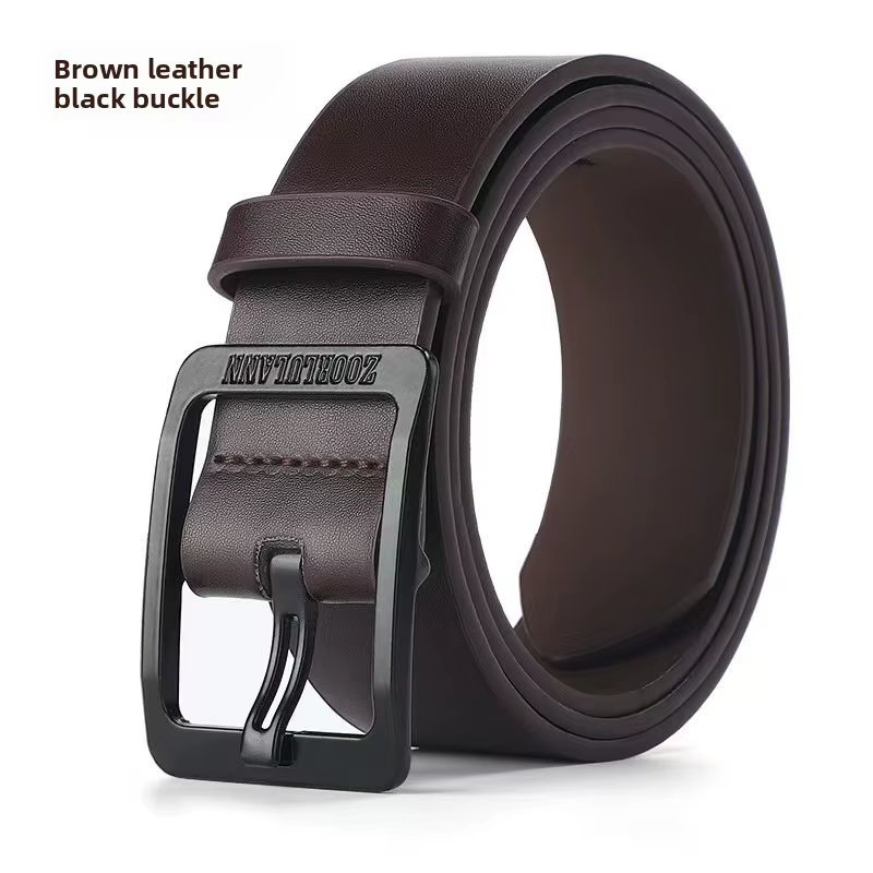 Ceinture en cuir PU noir pour homme