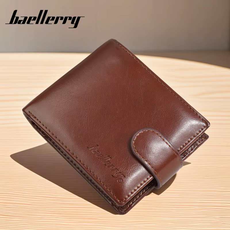 Portefeuille en cuir véritable pour homme Baellerry avec fermeture éclair