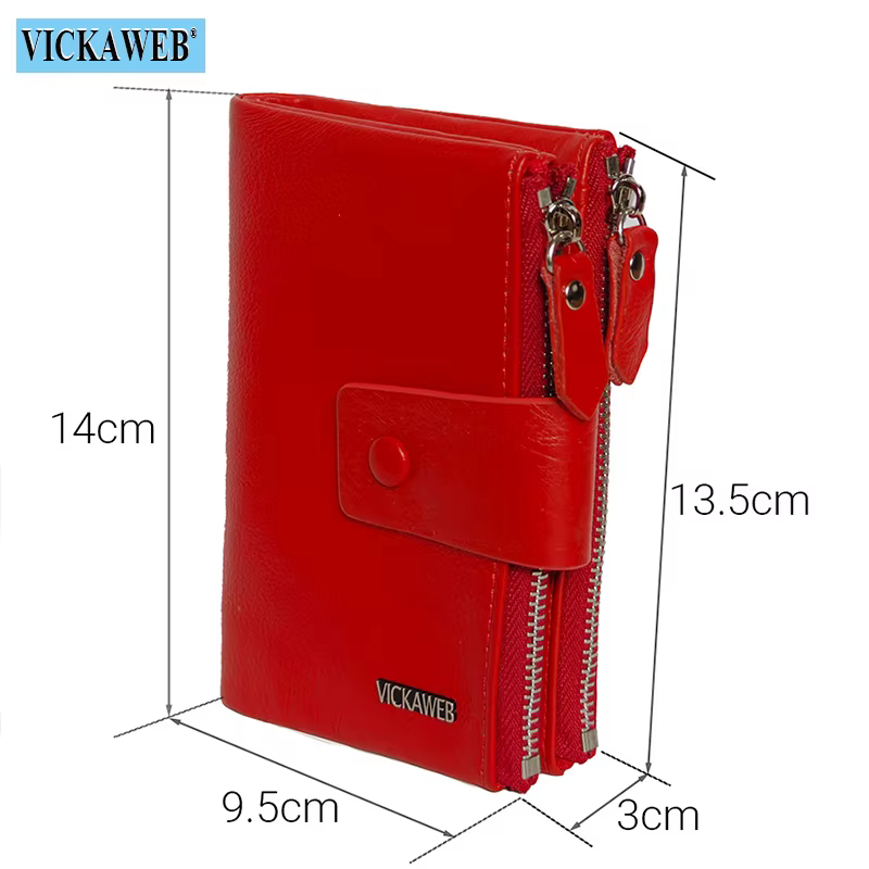 VICKAWEB Mini portefeuille femmes court en cuir véritable portefeuilles mode solide moraillon portefeuille femme petite fermeture éclair femme portefeuilles et sacs à main