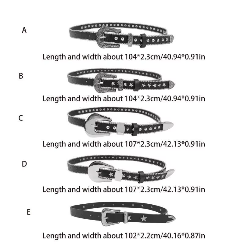 Ceinture à boucle ardillon cloutée à rivets 39BB