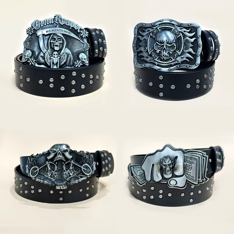 16.8 Grim Reaper – ceinture en cuir Pu pour hommes et femmes