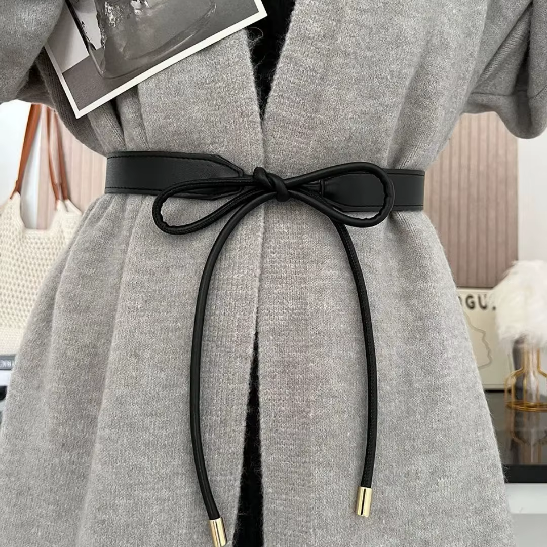 Ceinture pour femme, ceinture de robe ajustable à nœud