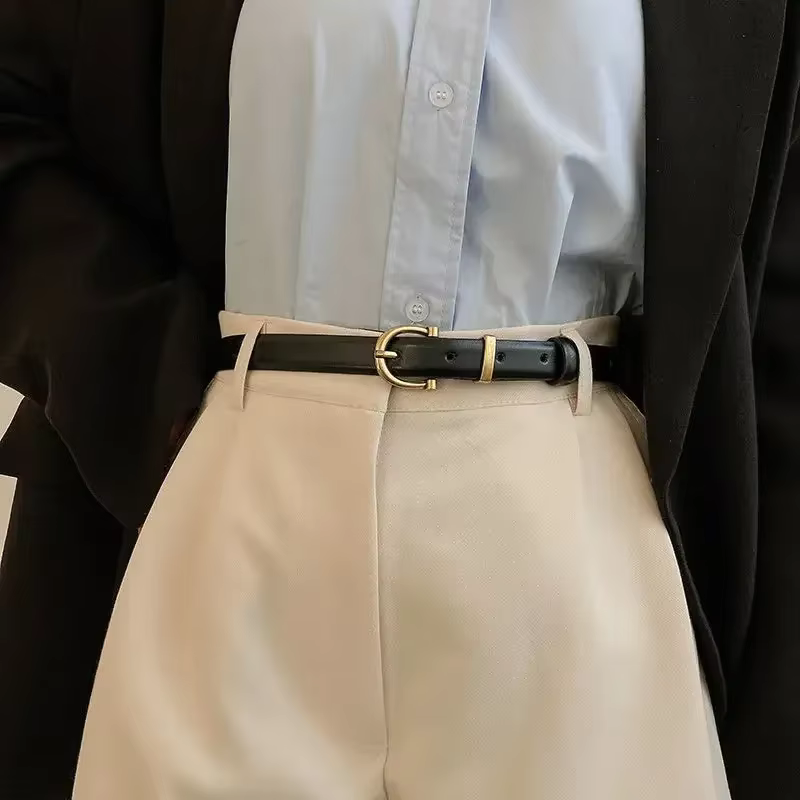 Ceinture en cuir véritable pour femme
