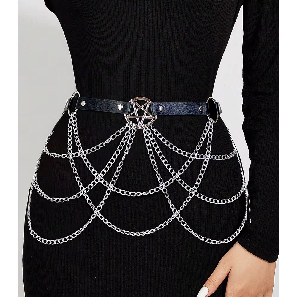 Femmes mode ceinture chaîne Style de rue