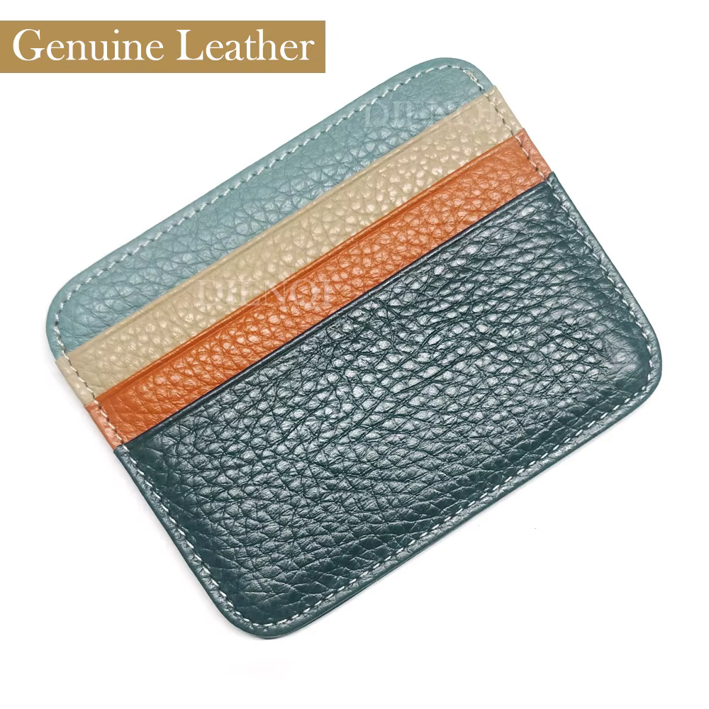 Portefeuille Ultra fin en cuir motif Lichi