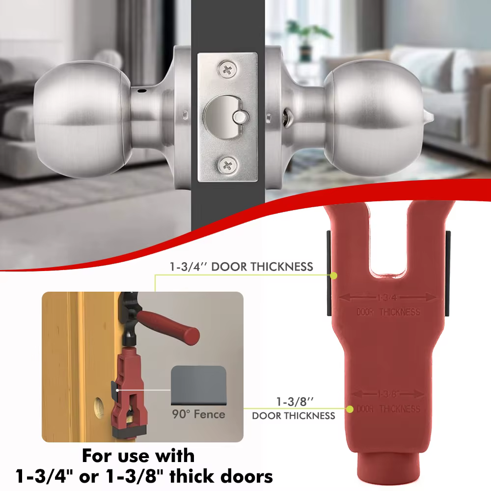 Le kit d'installation d'outil de mortaise de loquet de porte aide à enlever l'installation du matériel Utilisation d'outil de loquet de porte pour porte épaisse de 1-3/4" ou 1-3/8"