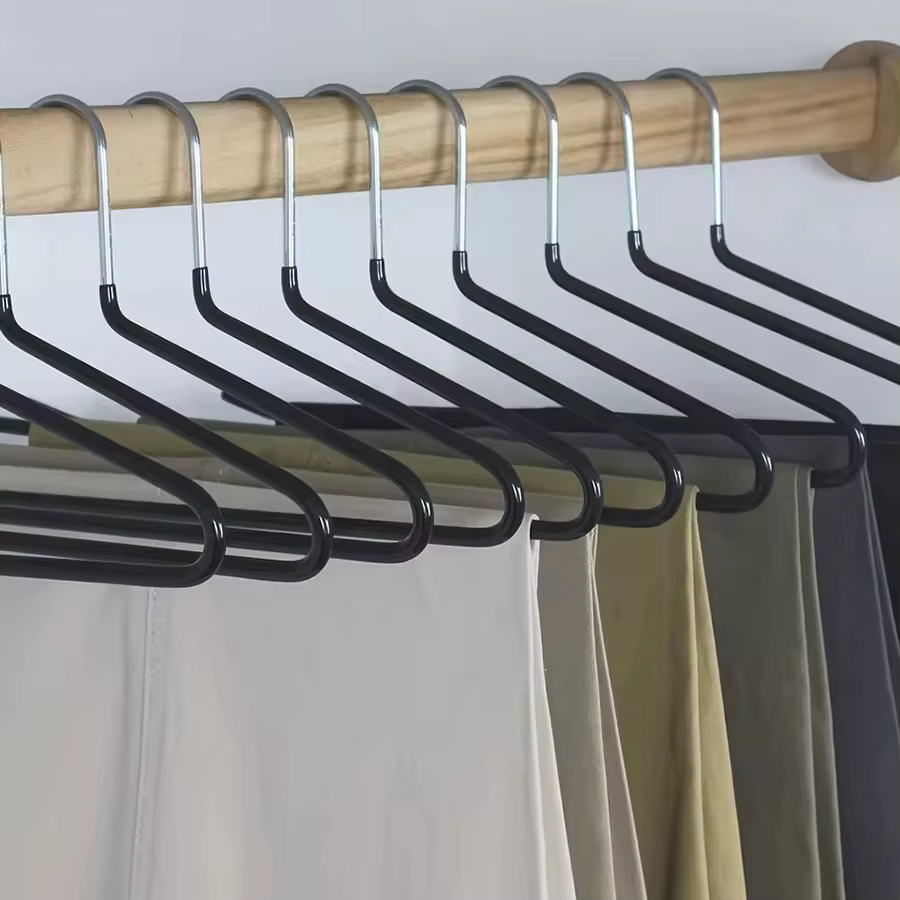 Cintre pour pantalons de Type oie, pour usage domestique, cintre pour pantalons, sans marquage, Clip antidérapant, porte-vêtements en plastique, rangement de placard