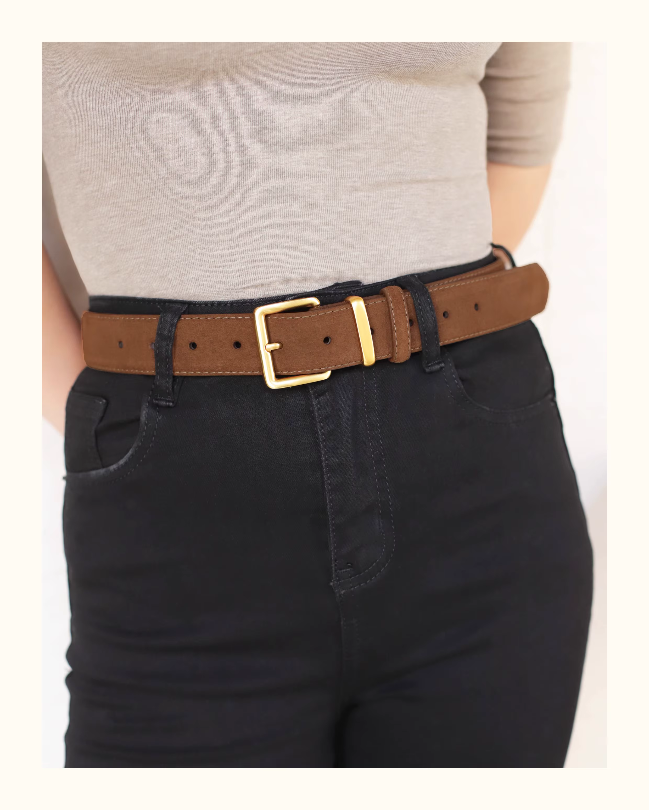 Ceinture de luxe en cuir suédé pour femme