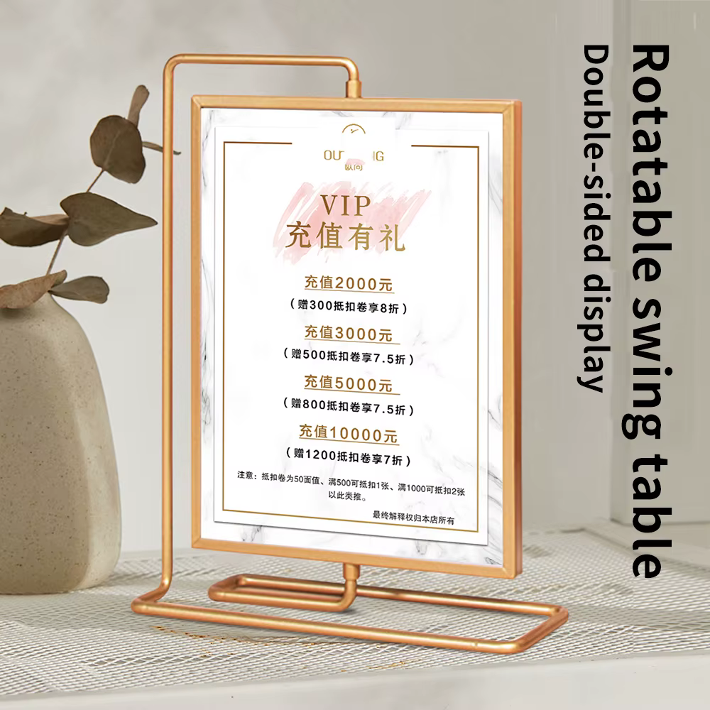 A4 6 pouces métal acrylique signe support Table Menu support présentoir cadre d'affiche pour Table bureau maison décorer de haute qualité