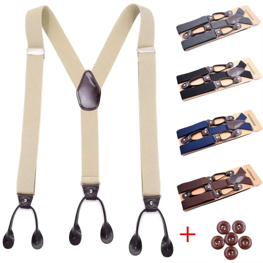 Bretelles Vintage en cuir pour hommes et femmes adultes