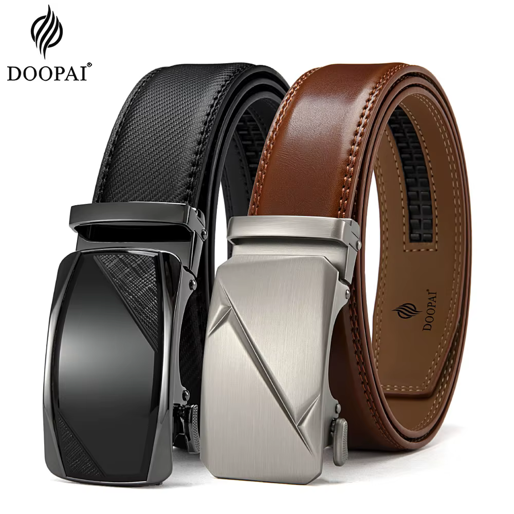 Ceinture en cuir pour hommes, boucle automatique, ceintures en alliage de mode, ceintures de luxe en cuir véritable pour hommes d'affaires, vêtements de luxe de styliste
