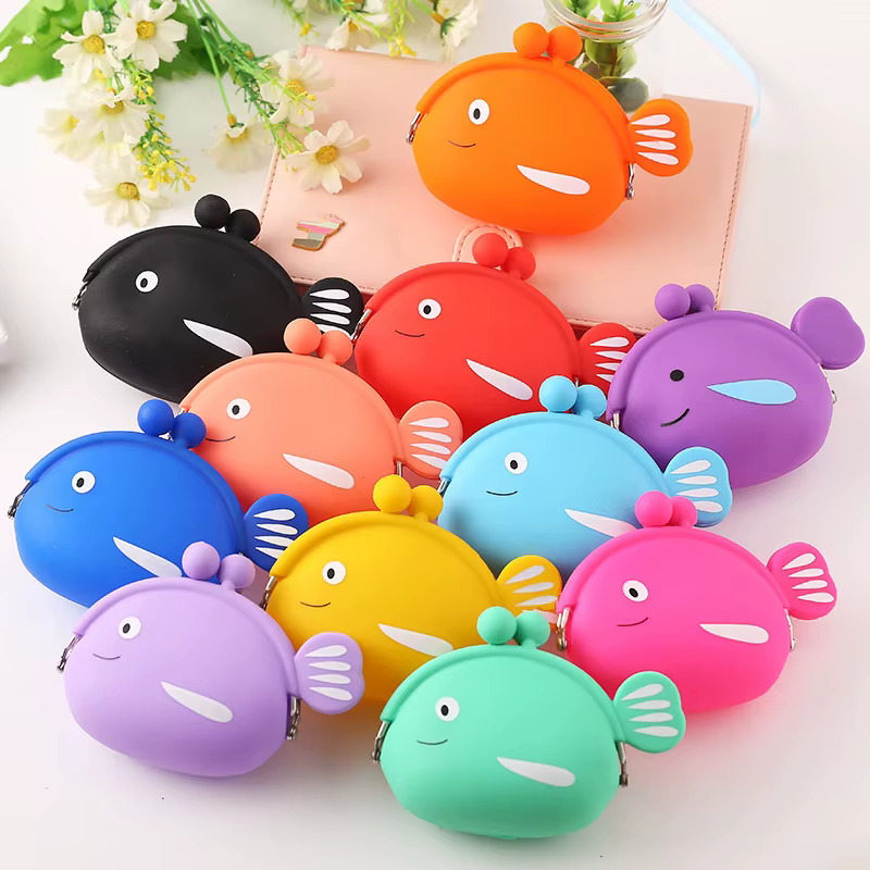 Portefeuille de changement en Silicone de poisson mignon