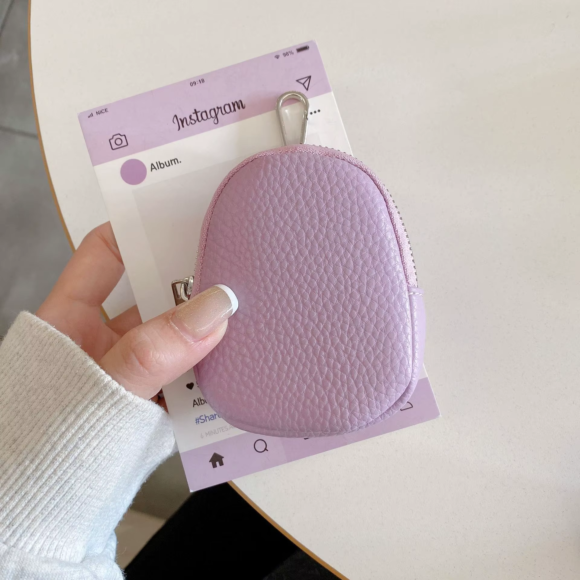 Mini porte-monnaie en cuir PU pour femmes