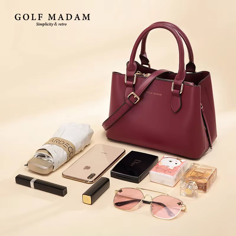 Sacs à main carrés en cuir rouge pour femmes