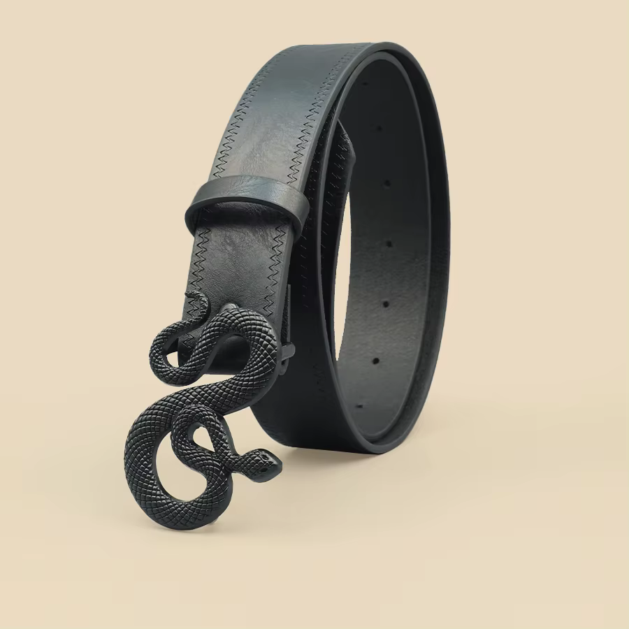 Ceinture noire décontractée en Pu pour femmes, sensation haut de gamme, boucle serpent mate, ceinture à la mode, robe, jean, accessoires de chemise