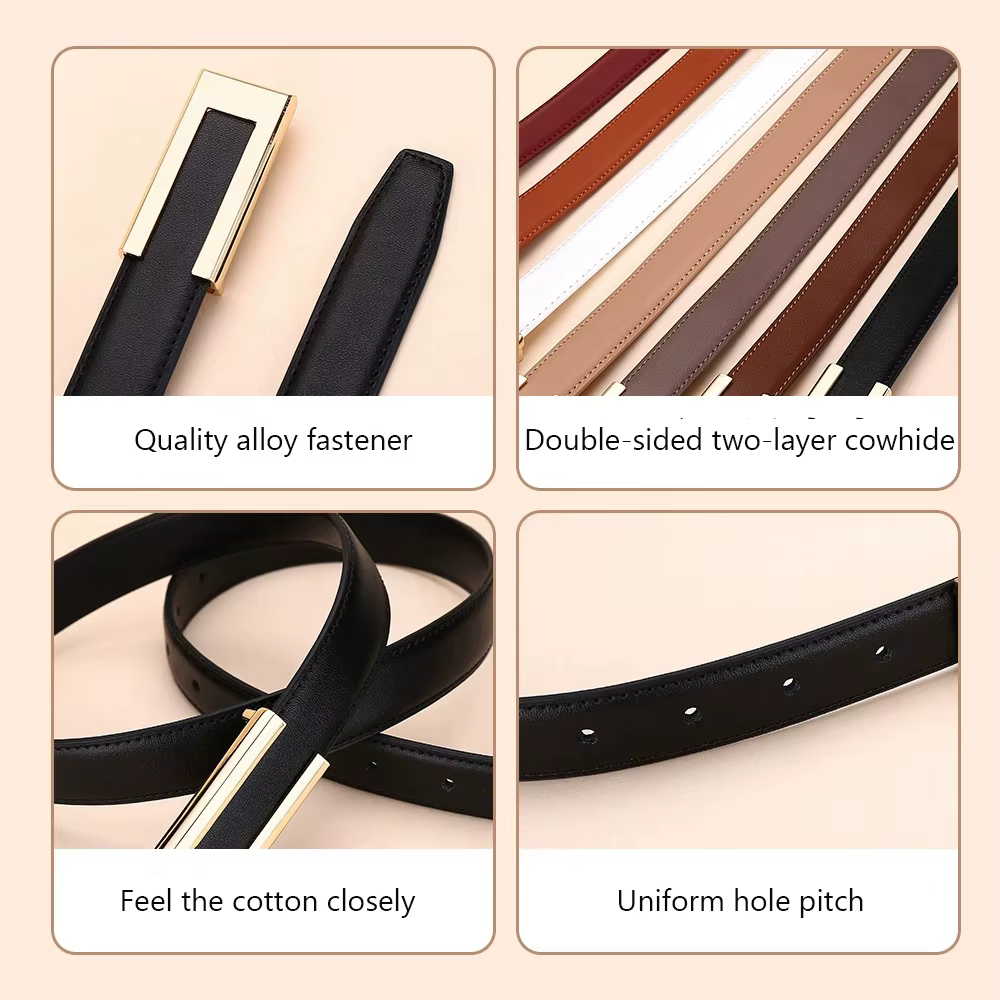 Ceinture en cuir véritable pour femme