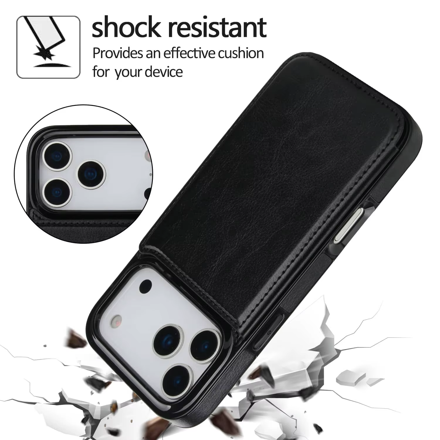 Étui portefeuille avec porte-carte pour iPhone 17/Air/17 Pro/17 Pro Max