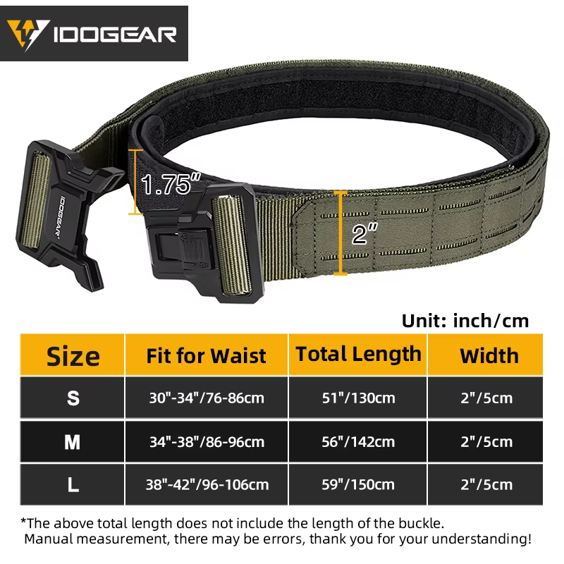 Ceinture MOLLE IDOGEAR de 2 pouces pour hommes