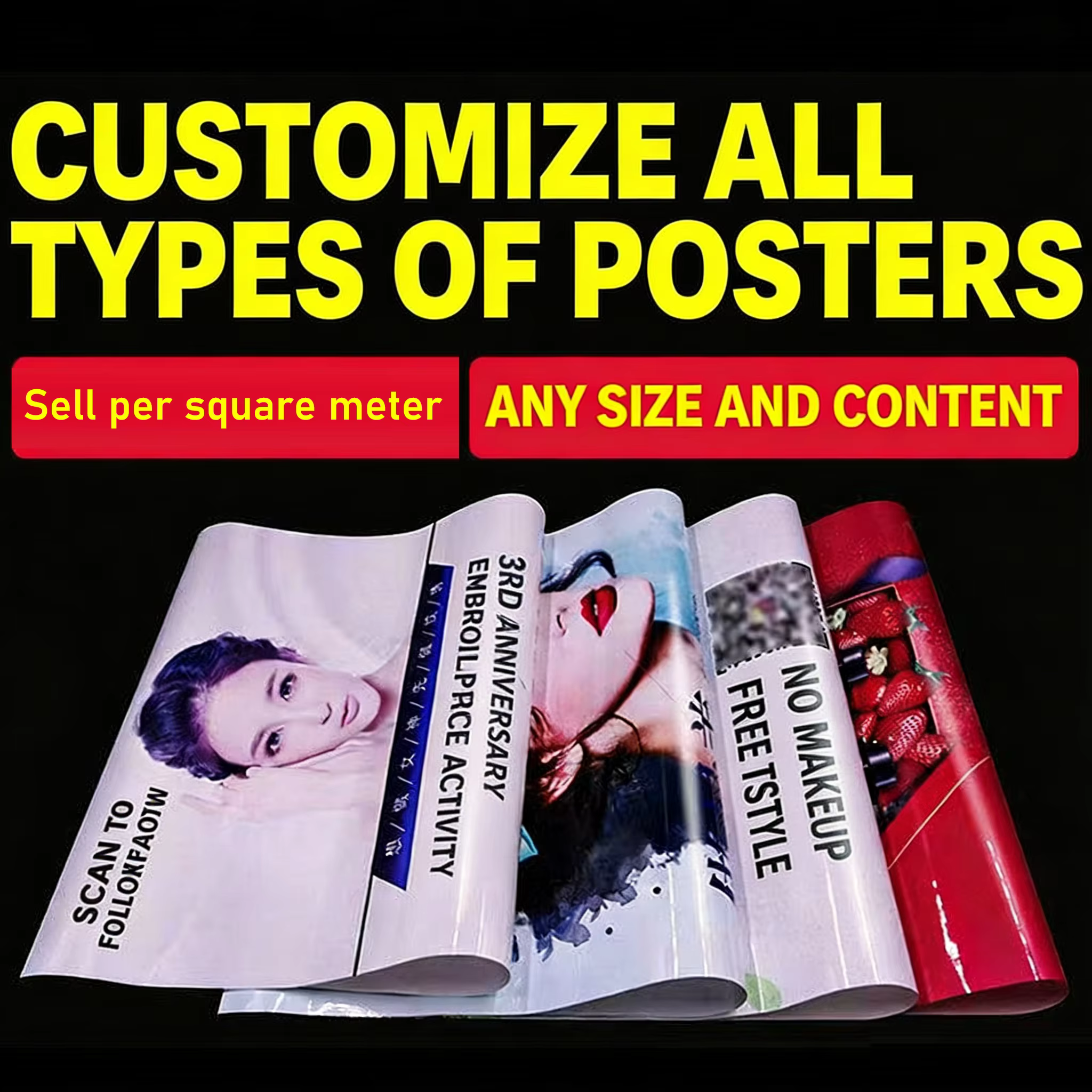 Autocollants publicitaires et décoratifs AIMOR avec logo personnalisé pour affiches de films en plein air
