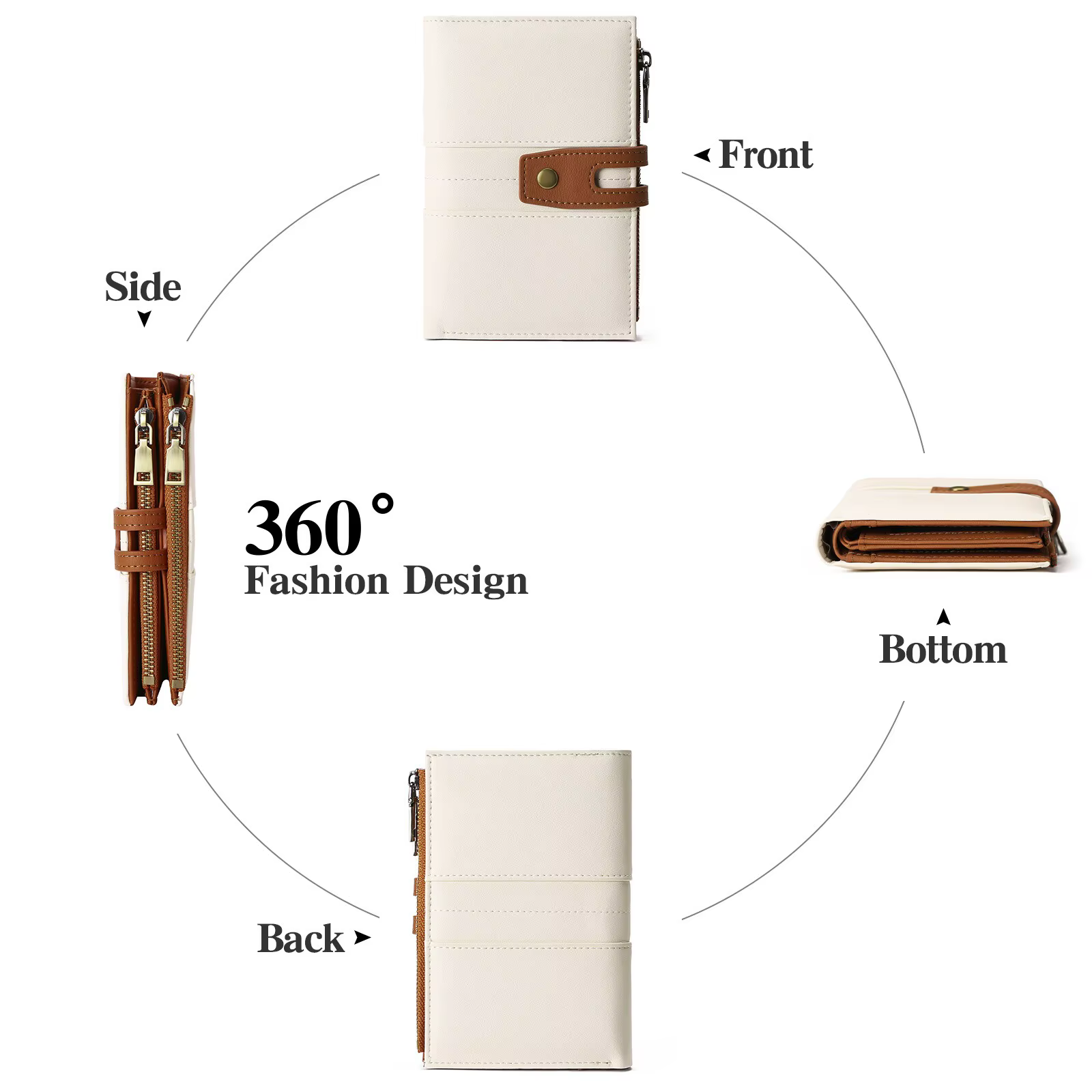 Zency-Portefeuille long en cuir véritable unisexe, pochette en cuir de vachette, plusieurs fentes pour cartes, porte-monnaie, porte-monnaie, multifonction, classique