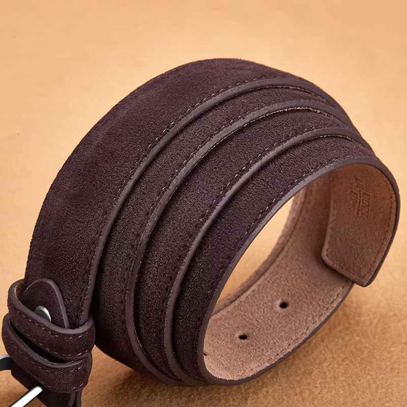 Sude-Ceinture en cuir de vachette véritable pour homme et femme