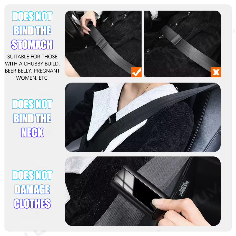 Ajusteur de ceinture de sécurité de voiture à réglage libre, attache d'épaule automatique, clip de ceinture de sécurité pour le voyage, soulage la pression/la friction