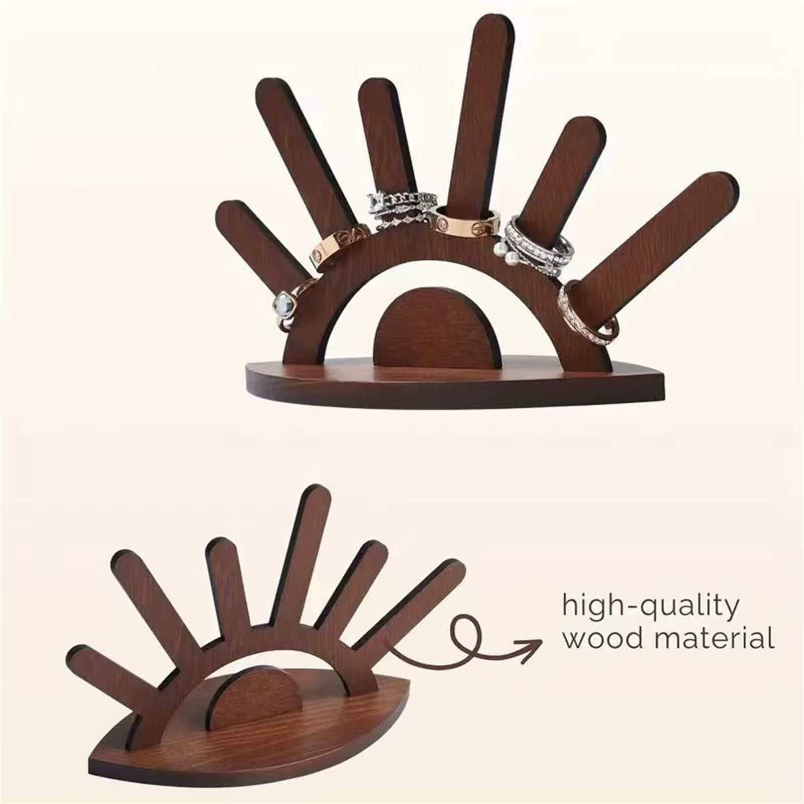 Présentoir de bijoux en bois créatif, porte-anneaux, organisateur artisanal pour colliers, boucles d'oreilles, décoration de maison, cadeau