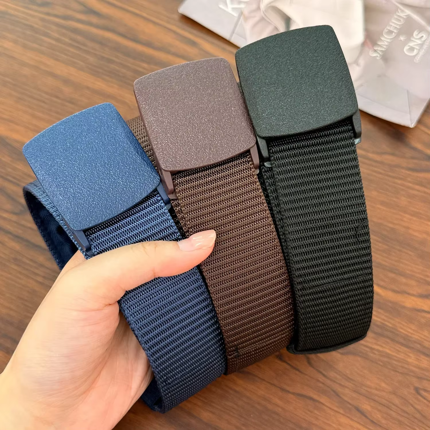 Ceintures pour hommes avec fermeture éclair fente pour argent poche sécurité extérieure cachette
