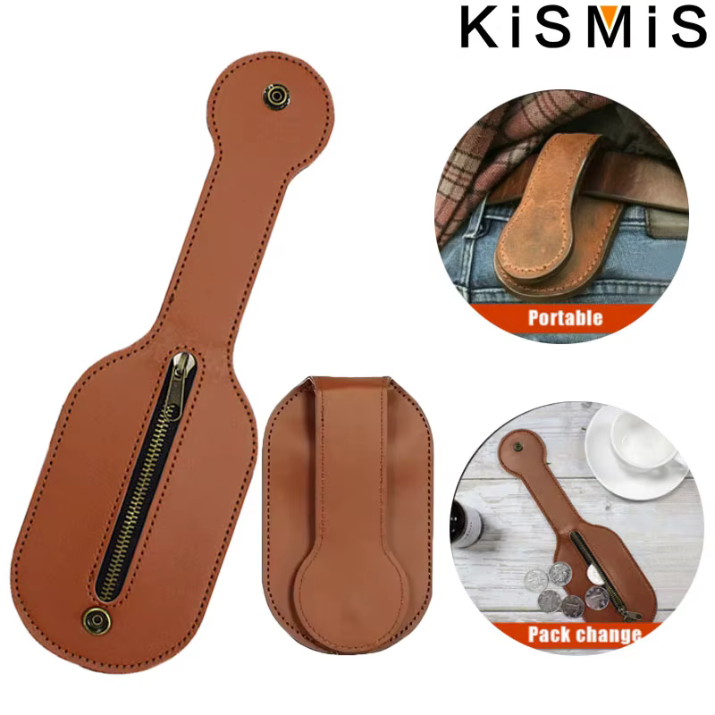 KISMISRetro-Porte-monnaie en cuir pour hommes et femmes