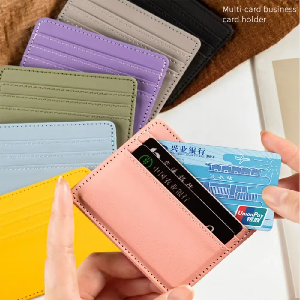 Mini portefeuille en cuir Ultra-fin à 4 fentes