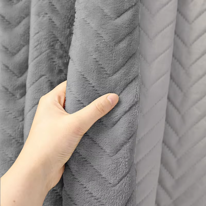 Rideau de porte isolé avec motif Chevron gris, rideau de barrière thermique pour la séparation des pièces, réduit les coûts de chauffage AC, Soundpro