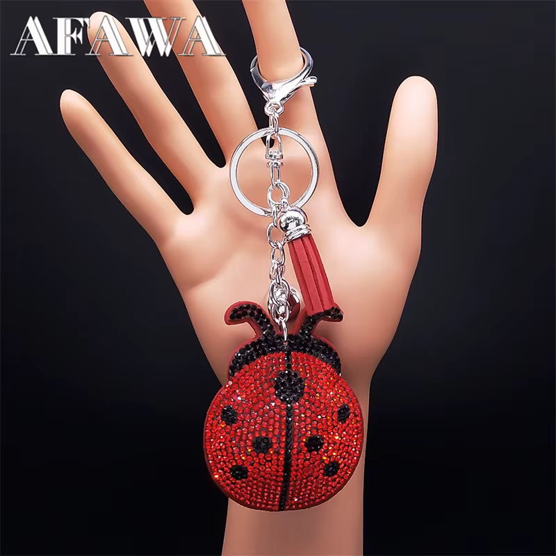 Coccinelle gland cristal porte-clés sac breloque pour femmes/hommes
