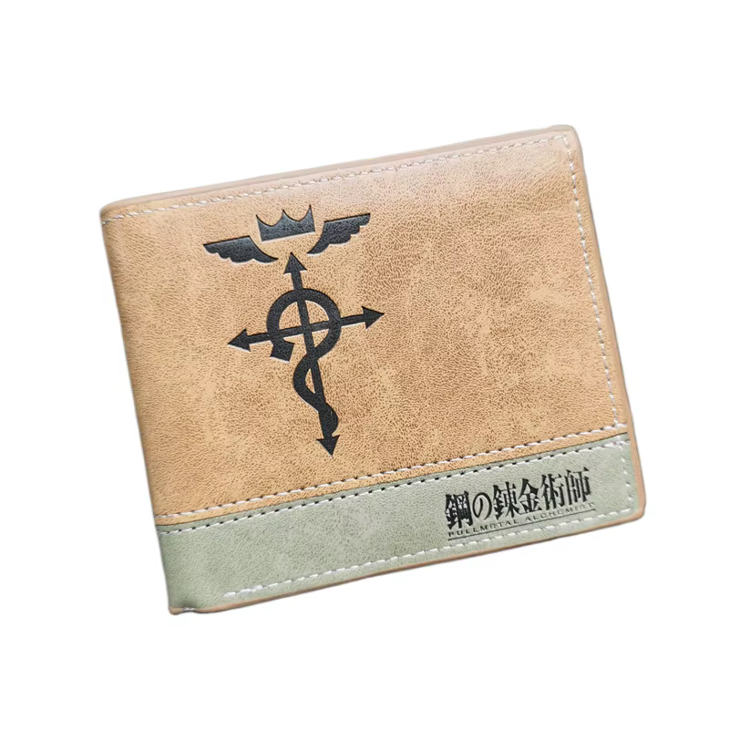 Anime Comics Fullmetal Alchemist Portefeuille en cuir PU Porte-cartes pour hommes et femmes