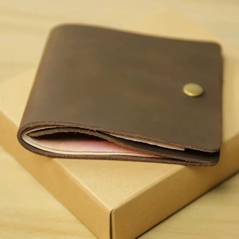 1 PC rétro minimaliste à deux volets en cuir porte-cartes pour hommes et femmes envelopper porte-carte de crédit Porte Carte portefeuille